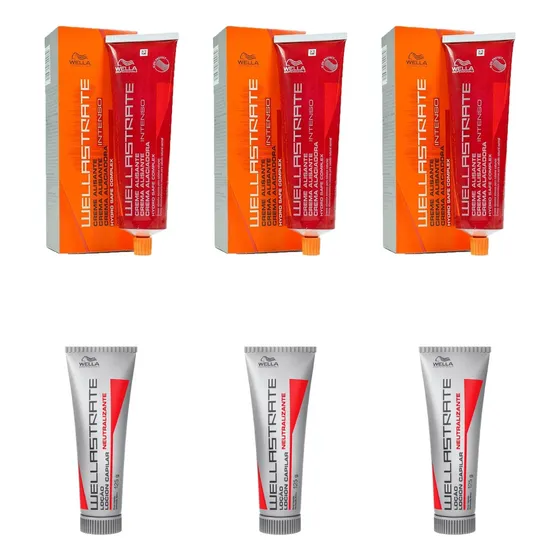 Kit 03 Alisante Wellastrate Intenso + 03 Neutralizante 125g