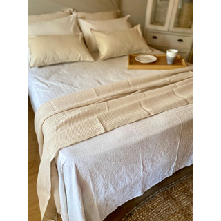 Manta Tejido Waffle 100 Algodón 100x260cm Pie De Cama Sillón Manta Tejido Waffle 100 Algodón 100x260cm Pie De Cama Sillón