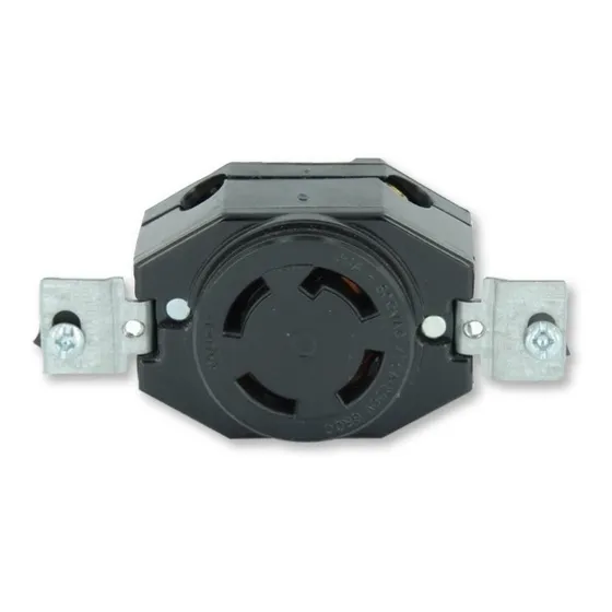 Receptaculo Media Vuelta 30a 120/208v 3f 4p 4w 3430 Leviton Color Negro