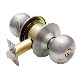 Cerradura Pomo Ply Acero Inoxidable Llave Y Boton Integrad Cerradura Pomo Ply Acero Inoxidable Llave Y Boton Integrad