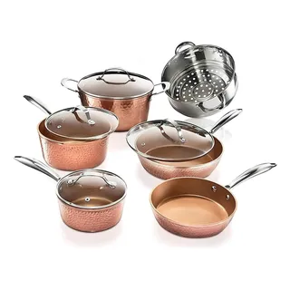 Gotham Steel Conjunto Panelas Gotham Steel 10 Pcs Cobre Antiaderente Cobre