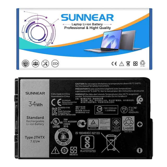 Batería De Reemplazo Sunnear J7htx 34wh Para Tableta