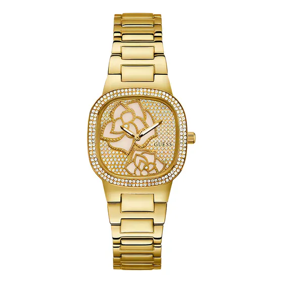 Reloj Guess Rose Bud Gw0544l2 Mujer Cuarzo Acero Inoxidable Color De La Malla Dorado Color Del Bisel Strass Color Del Fondo Dorado / Strass