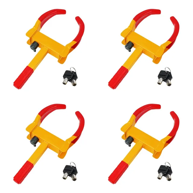 X 4 Antirrobo Ajustable Traba Ruedas Pitbull Con 2 Llaves
