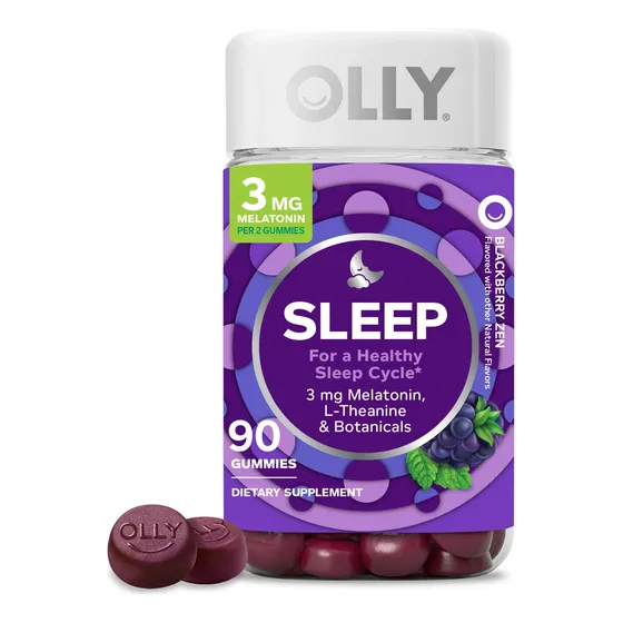 Suplemento En Gomitas Olly Sleep Melatonina L- Theanina Sabor Zarzamora X 1g