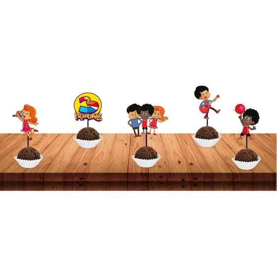 Tags/topo Para Doces/docinhos 3 Palavrinhas 50 Unidades