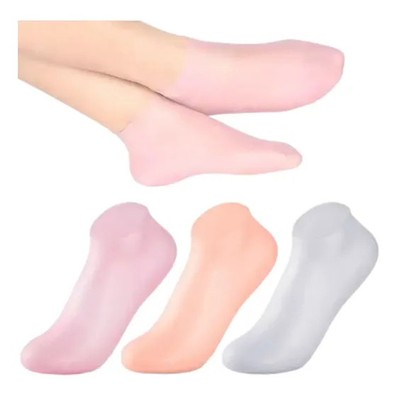 2 Pares De Meias De Silicone Hidratante E Anti Rachaduras