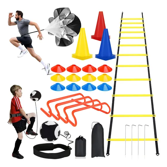 Kit De Entrenamiento Fútbol 37 Pcs, C/cinturón + 4 Obstáculo