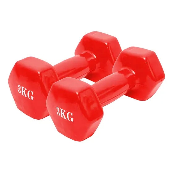 Pack 2 Mancuernas De 3kg C/u Antideslizantes Color Rosado