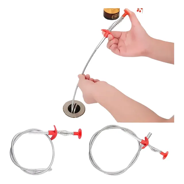Gancho Desatorador Flexible De Tuberias De Cocina Ducha 90cm