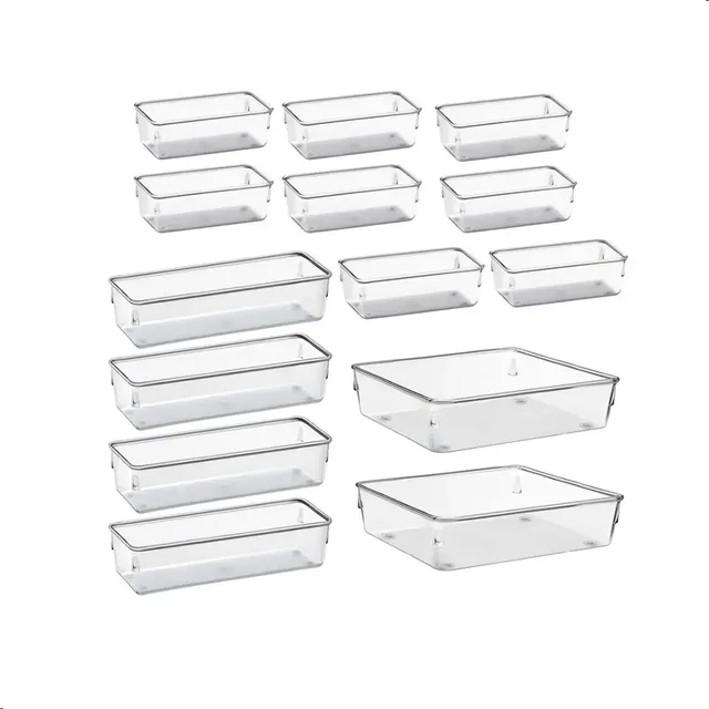 Kit Organizadores Com 14 Multiuso Gavetas Empilhavel
