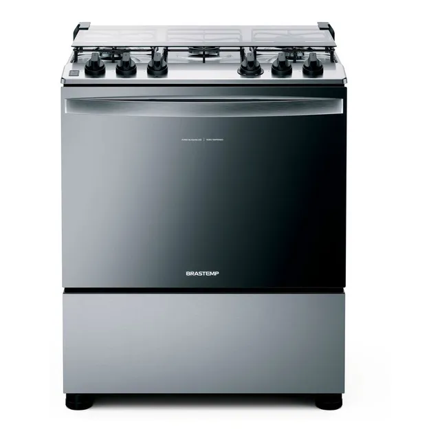 Fogão Brastemp BFS5NCR 5 Bocas Cor Inox Tipo de conexão Gás engarrafado 127/220V