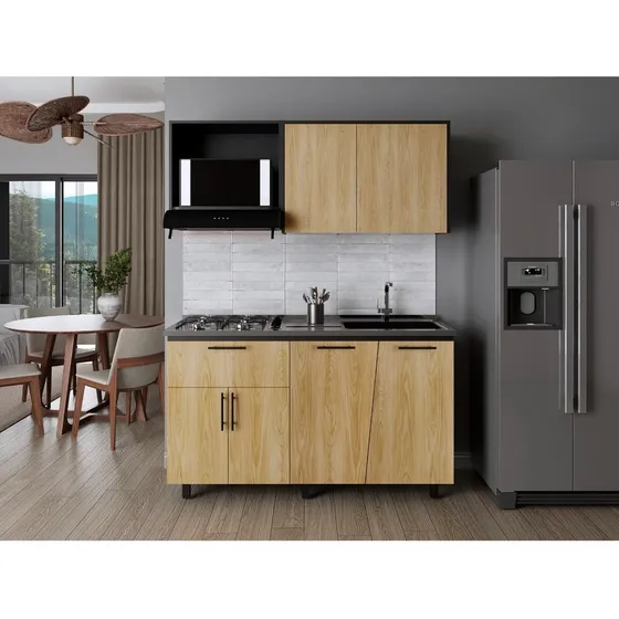 Cocina Integral Emilia Wengue Fresno Europeo, Meson Derecho Color Wengue Y Fresno Europeo