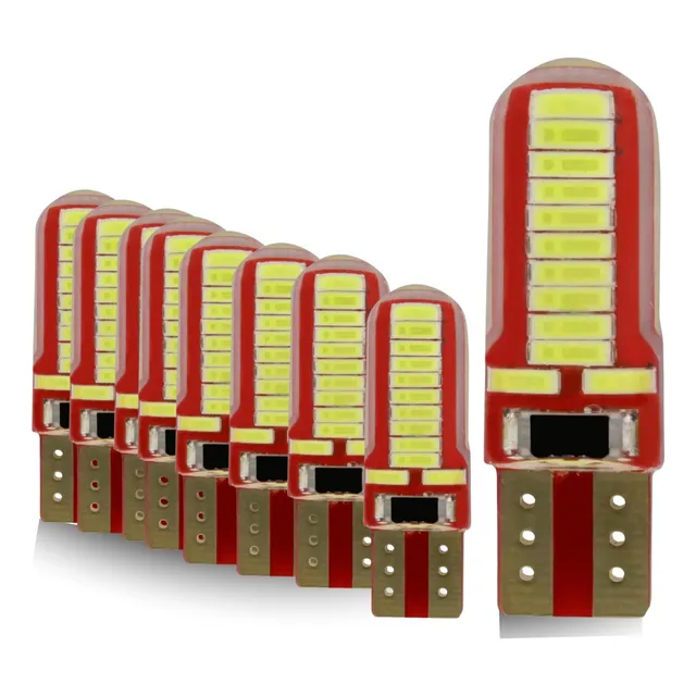Kit 10 Lampada T10 24 Led 4014 Siliconada Branca Atacado 