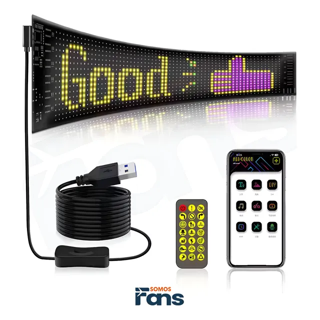 Cartel Led Rgb Programable Flexible Ojos 59x12cm Auto Camion
