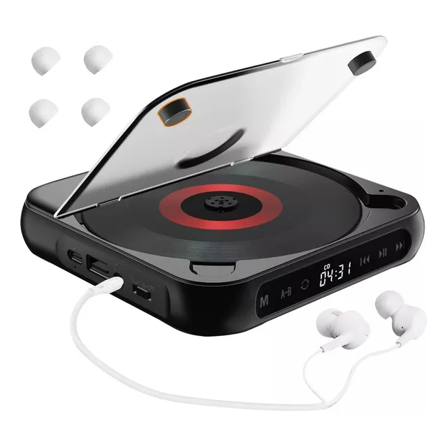 Reproductor De Cd Portátil Bluetooth Con Altavoz