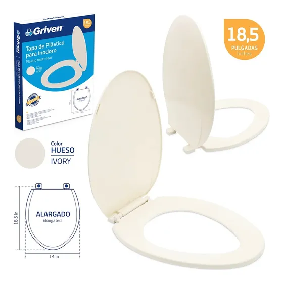 Asiento Tapa De Poceta Wc Alargada Elongada 19  Griven