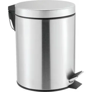 Papelera Cromada Mate, 5 Litros