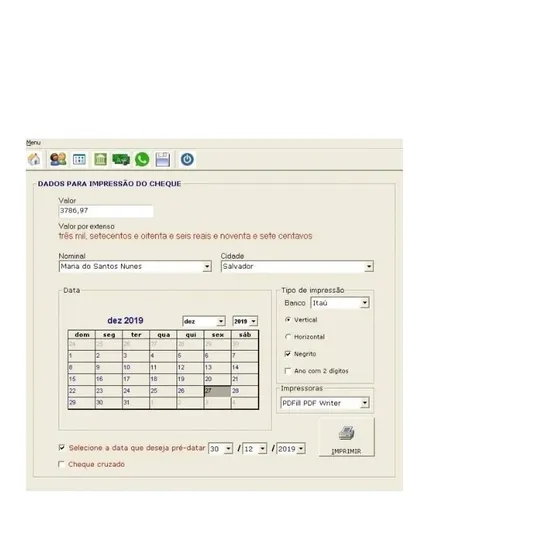 Programa Imprime Cheque Por Extenso Impressora Data Check
