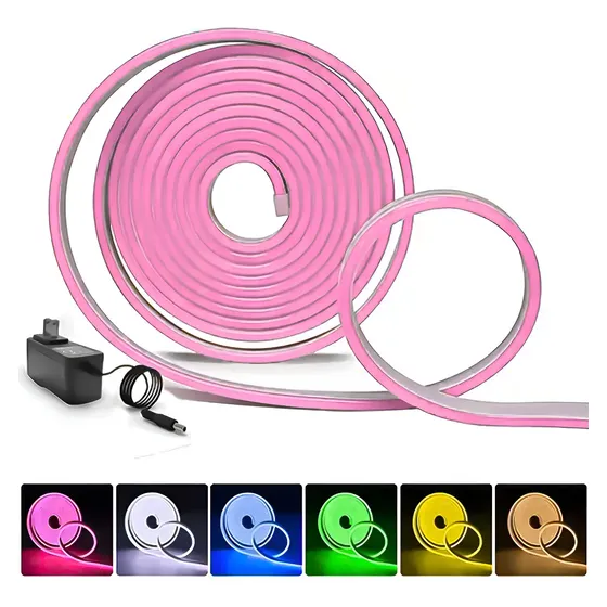 Tira LED Electrolandia Chile Neon Flex 2835 Rosado 5m IP64 | Cuotas sin interés