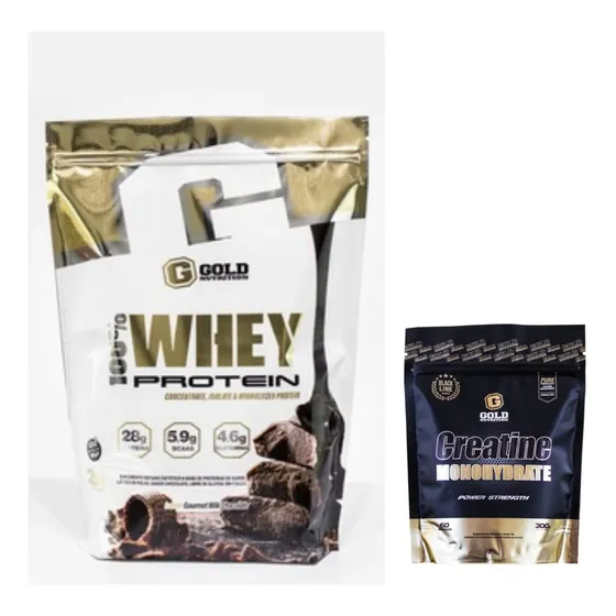 100% Whey Protein X2lbs V/sabores + Creatina Gold Nutrition