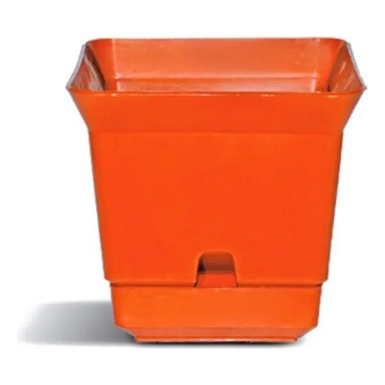 Maceta Plastica Regante Cuadrada 20cm Art 486 Colombraro Color Terracota