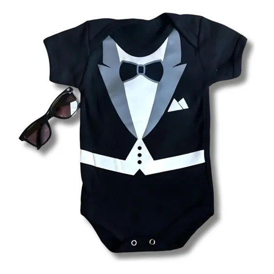 Body Bebê Tematico Mesversário Poderoso Chefinho + Oculos