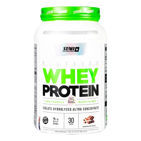 Star Nutrition Platinum Whey Protein Chocolate Suizo 908g 3c