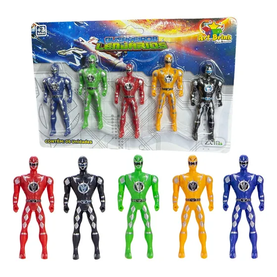 Kit 5 Super Fighter Rangers Brinquedo Infantil Menino