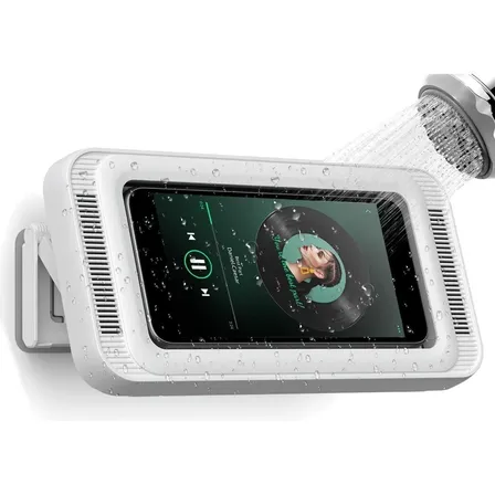 Soporte Impermeable Para Teléfono De Ducha, Montaje En Pared, Soporte Para Teléfono Y Pantalla Táctil White