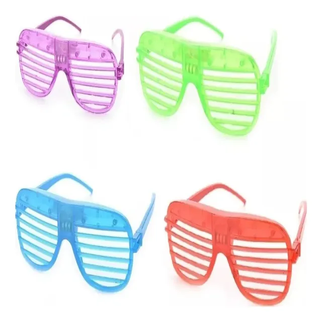 15 Lentes Luminosos Luz Led Boda Batucada Fiesta Neón Color