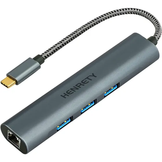 Adaptador Ethernet  Usb Tipo C A Rj45 + Hub Usb 3.0