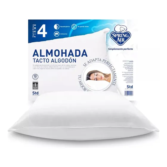 Almohada Sprig Air Tacto Algodón Tecnología Coiled Tamaño Estándar Semi Firme Hipoalergénica Antiácaros