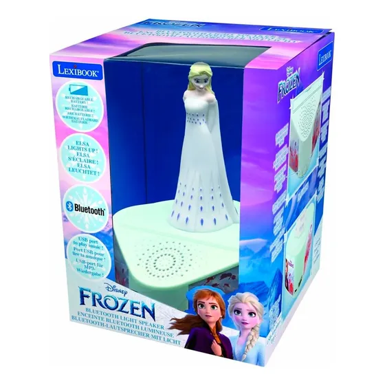 Parlante Con Figura 3d Luminosa Y Bluetooth Lexibook Frozen Color Agua