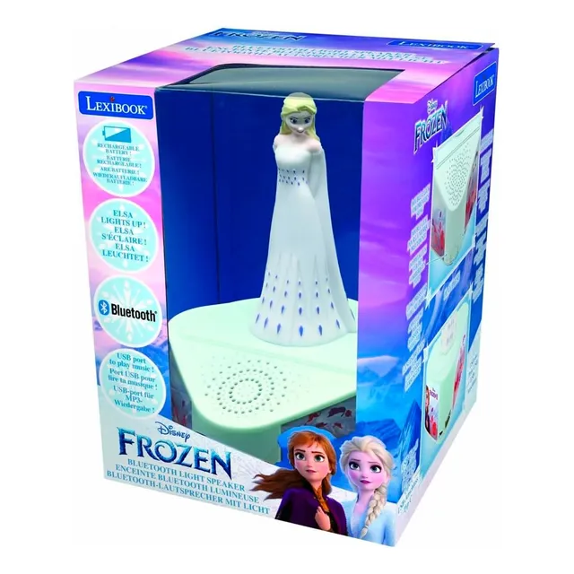 Parlante Con Figura 3d Luminosa Y Bluetooth Lexibook Frozen Color Agua