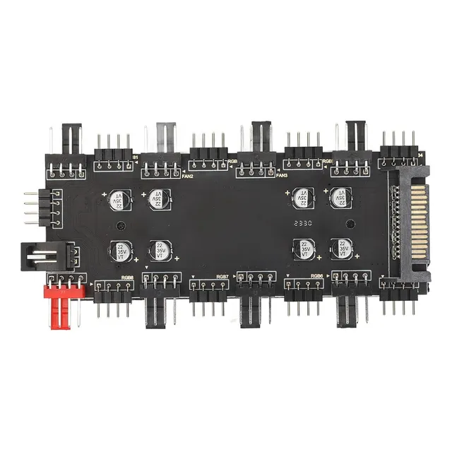 Hub Argb Rgb 1 A 8 Ventiladores 12v 4pin Pwm Sata