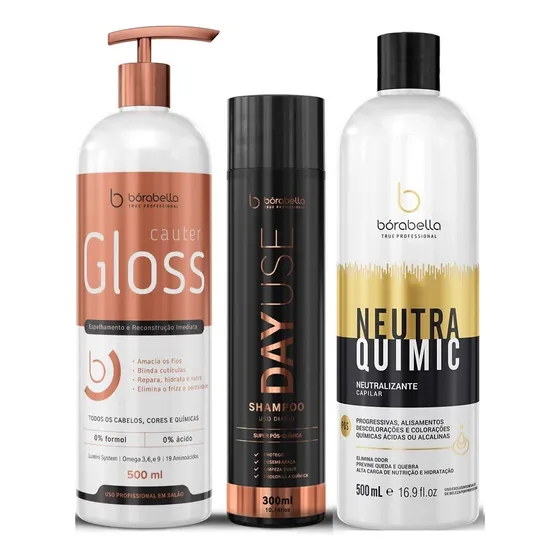 Borabella Kit Cautergloss + Neutraquimic + Shampoo Day Use