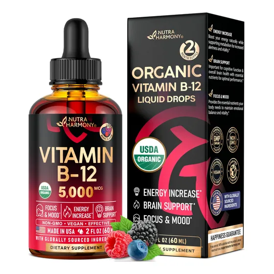 Gotas Sublinguales De Vitamina B12 Orgánica Usda - Cvq7x