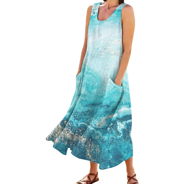 Bota Vestir Para Mujer Vestido Largo Retro Suelto Manga