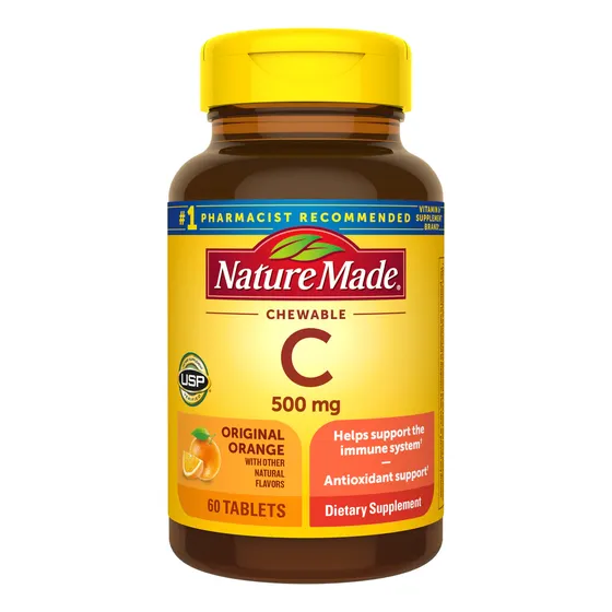 Vitamina C 500mg, Masticable (60 Tabletas)