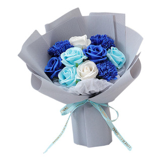 De Rosas Con Flores De Jabón, Centro De Mesa De Jabón Azul De Rosas Con Flores De Jabón, Centro De Mesa De Jabón Azul