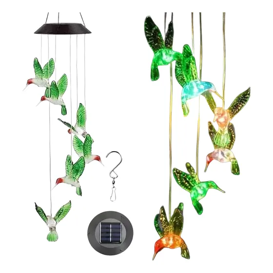Lampara Colgante Led Solar Multicolor Jardin Terraza Xl Pro Estructura VERDE - 295094