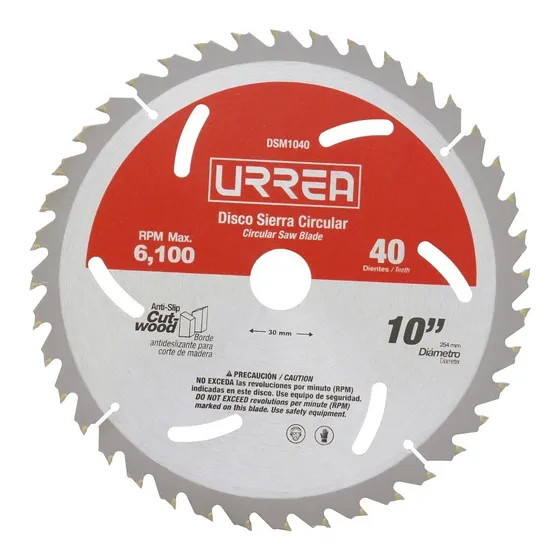 Urrea Disco Para Sierra Circular 10 Dsm1040