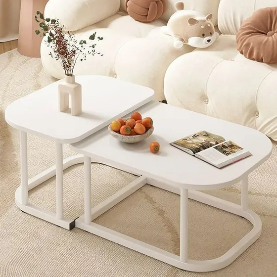 Juego De 2 Mesa De Centro Para Sala De Madera Mesa Lateral