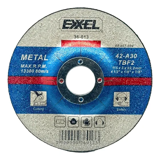 Disco De Corte 4 1/2 PuLG 115x3mmx22.2mm Exxel X3 Und