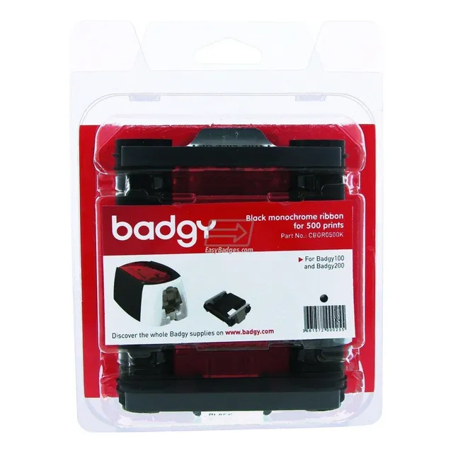Cinta De Impresión Ribbon Monocromo Negro Badgy 500 Prints