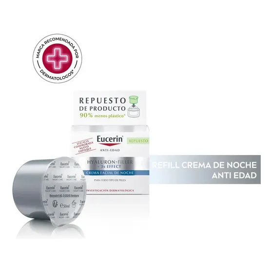 Eucerin HYALURON-FILLER + 3x Effect Repuesto de Crema facial antiarrugas de noche x 50 ml