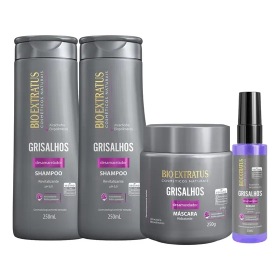 Kit Bio Extratus Para Cabelos Grisalhos - Brilho Prateado