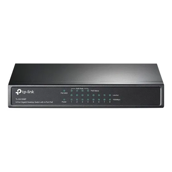 Switch TP-Link TL-SG1008P Gigabit 8 Portas Com 4 Portas Poe+ 64w