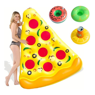Flotador Cama Inflable Pizza Alberca Piscina Playa Colchón Flotador Cama Inflable Pizza Alberca Piscina Playa Colchón